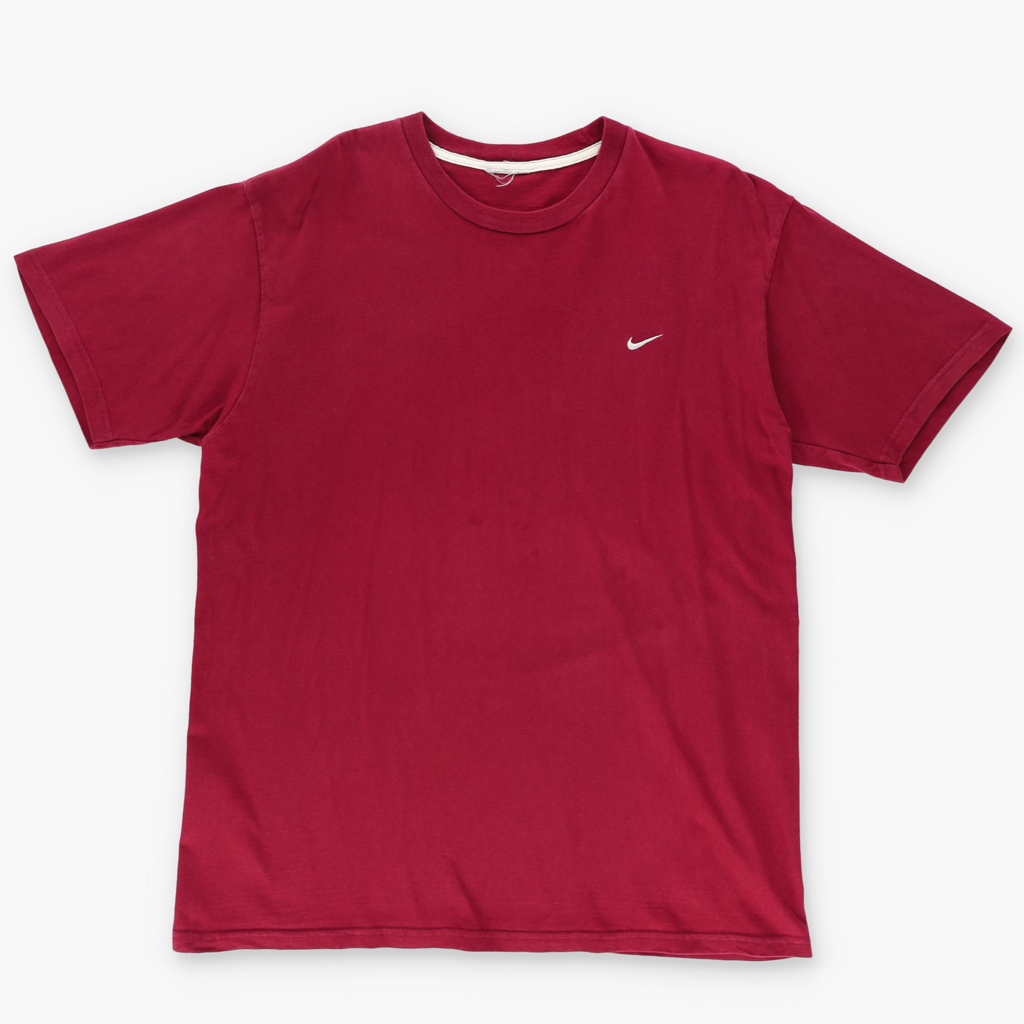 NIKE Embroidered Swoosh Logo Burgundy & White Tee (L-XL)
