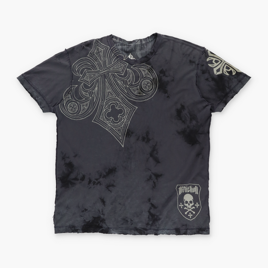 AFFLICTION Y2K Reversable USA Made Griffin & Shield Distressed Tee (L)