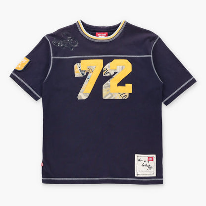 Vintage ECKO UNLTD "72" Patch & Double Sided Logo Graphics Dark Purple T-Shirt (M)