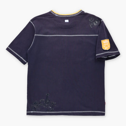 Vintage ECKO UNLTD "72" Patch & Double Sided Logo Graphics Dark Purple T-Shirt (M)