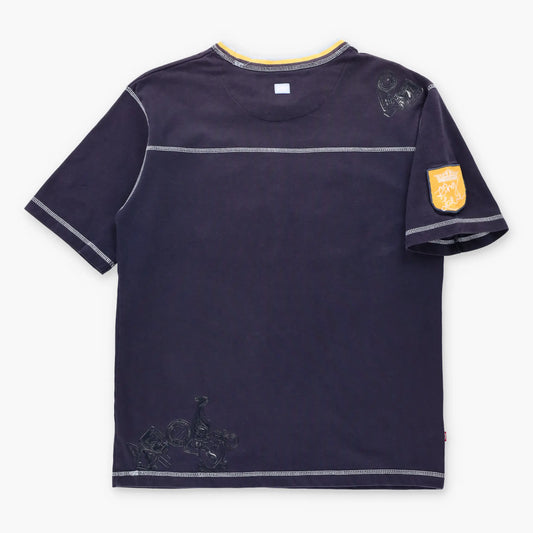 Vintage ECKO UNLTD "72" Patch & Double Sided Logo Graphics Dark Purple T-Shirt (M)