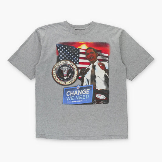 SOUTHPOLE Barack Obama "Change We Need" 2008 American Election Democrat Tee (L)