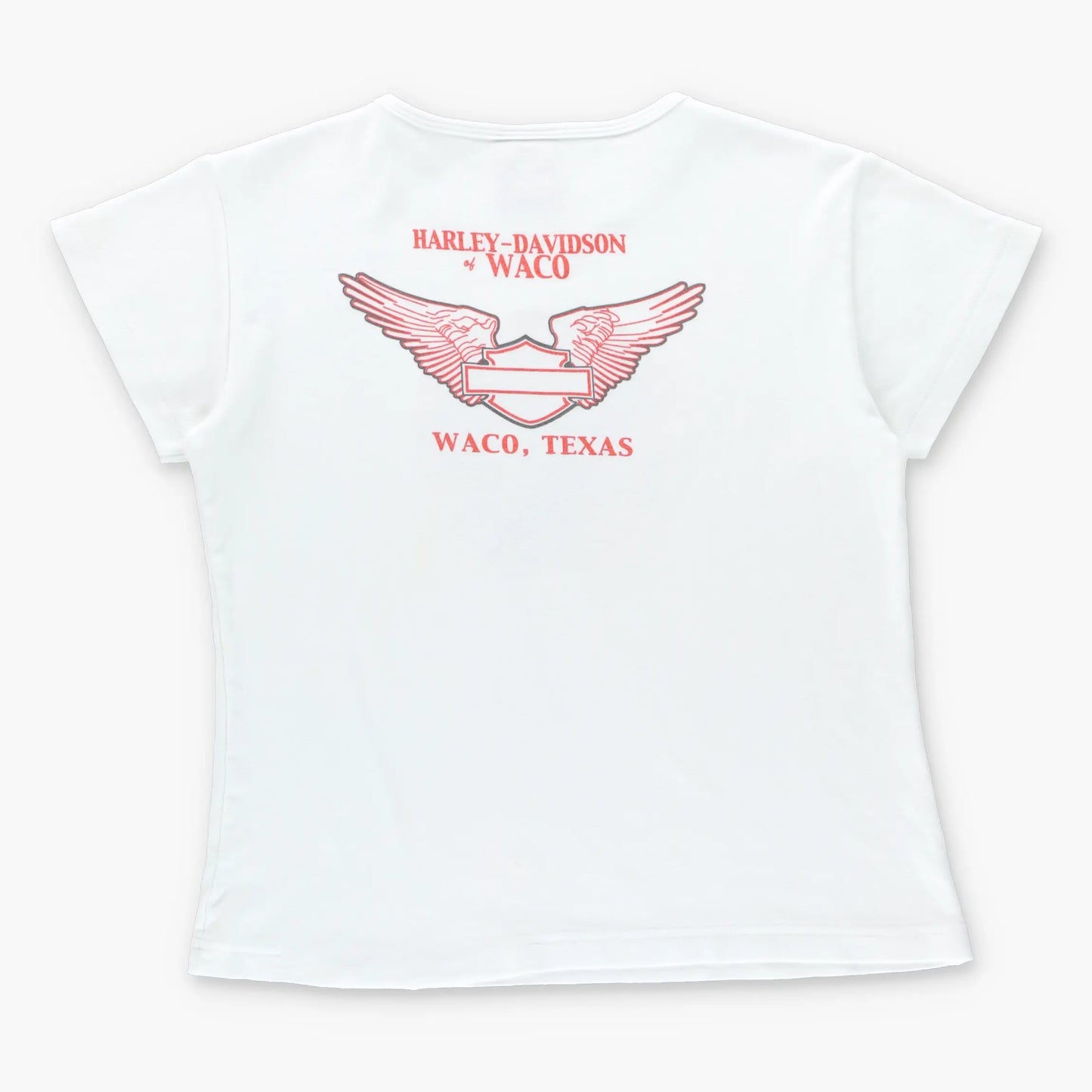 Vintage HARLEY DAVIDSON Glitter Eagle & Motorbike Waco Texas Y2K Baby Tee (Women's L)