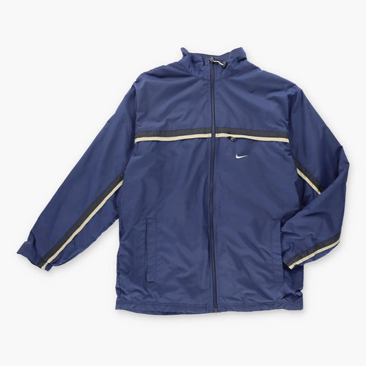 Vintage NIKE Embroidered Swoosh Stripe Zip Up Windbreaker Jacket (M)
