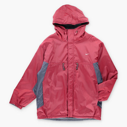 NIKE Vintage REVERSIBLE Swoosh Fleece Lined Zip Up Hooded Red Jacket (XL-XXL)