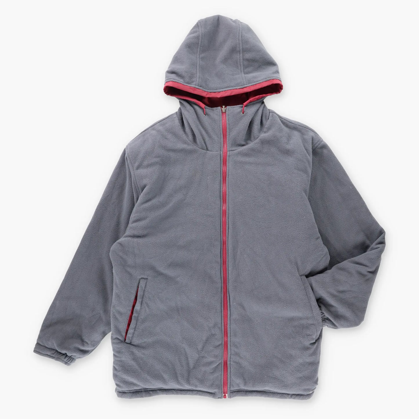 NIKE Vintage REVERSIBLE Swoosh Fleece Lined Zip Up Hooded Red Jacket (XL-XXL)