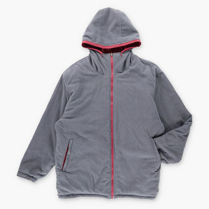 NIKE Vintage REVERSIBLE Swoosh Fleece Lined Zip Up Hooded Red Jacket (XL-XXL)