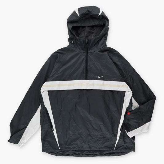 Vintage NIKE Embroidered Swoosh Quarter Zip Hooded Windbreaker Pullover (XXL)