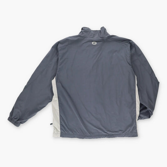 Vintage NIKE Embroidered Swoosh Logo Grey & White Zip Up Jacket (XL)