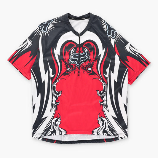 FOX RACING Back Pocket Red & Black All Over Print Short Sleeve Cycling Jersey (XL-XXL)