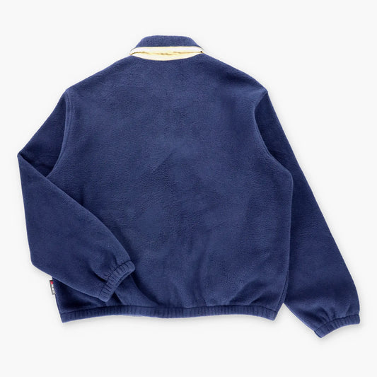 Vintage POLO RALPH LAUREN Embroidered Logo Navy Blue Fleece Full Zip Jacket (L)