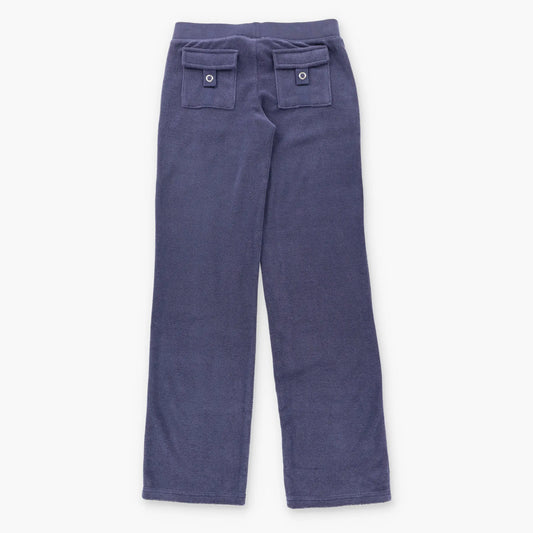 Vintage JUICY COUTURE "Queen Of Couture" Navy Terry Cloth Straight Leg Track Pants With Original Tag (Women's S)