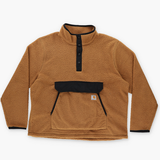 CARHARTT 'Relaxed Fit' Large Pocket 1/4 Snap Sherpa Fleece Sweatshirt (XL)