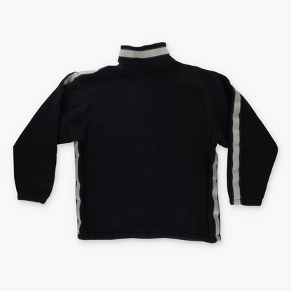 Lucky Strike Suzuki Grey Striped Sleeve Black 1/4 Zip Fleece Sweatshirt (M-L)