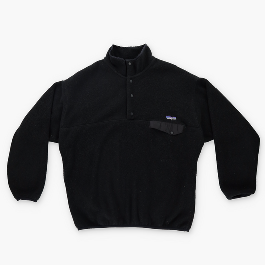 PATAGONIA 'Synchilla 1/4 Snap-T Black Fleece Jumper (L-XL)