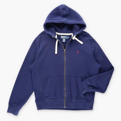 Vintage POLO RALPH LAUREN Embroidered Logo Navy & Red Zip Up Sweatshirt (L) *Aubs Vintage Sole Melbourne