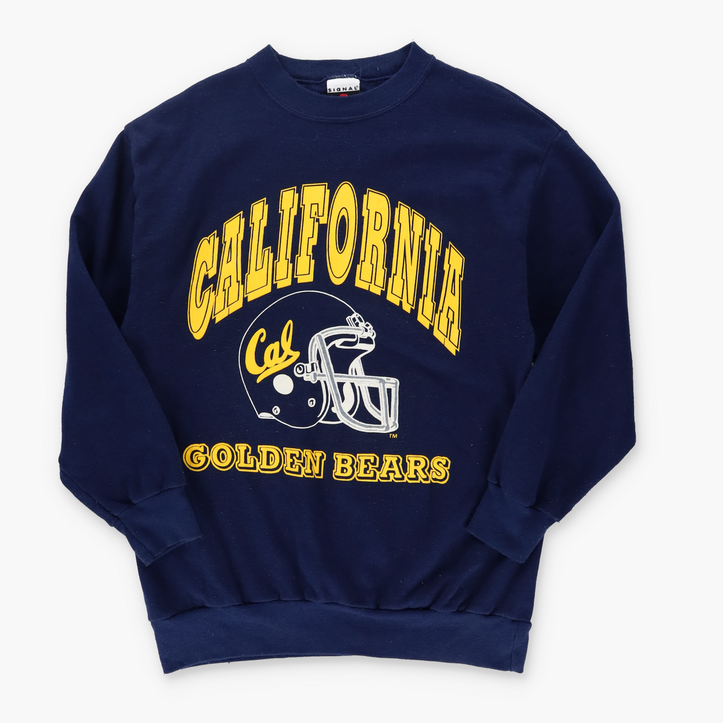 UC BERKLEY Golden Bears Navy & Yellow Varsity Football Sweatshirt (M)