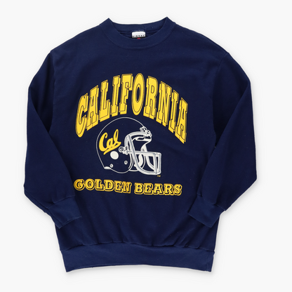 UC BERKLEY Golden Bears Navy & Yellow Varsity Football Sweatshirt (M)