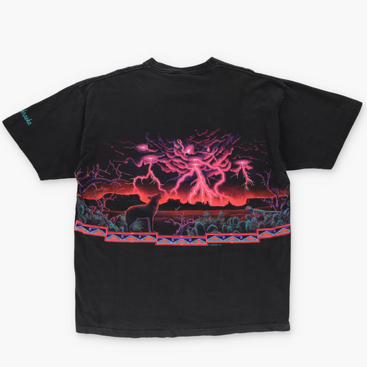 HABITAT Fluro Wolf Lightning Nebraska USA Made Single Stitch Tee (XL)