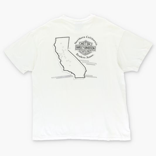 1993 HARLEY DAVIDSON Carson City Map Motorcycle USA Made White Tee (XL)