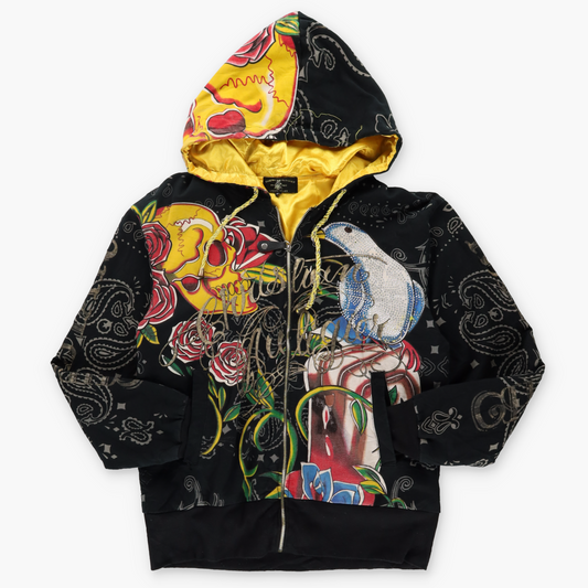 CHRISTIAN AUDIGIER Y2K Bedazzled Skull Dove Grunge Sweatshirt (M-L)