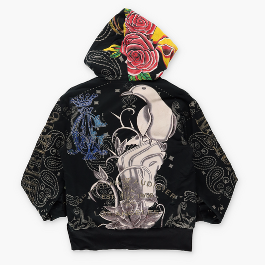 CHRISTIAN AUDIGIER Y2K Bedazzled Skull Dove Grunge Sweatshirt (M-L)