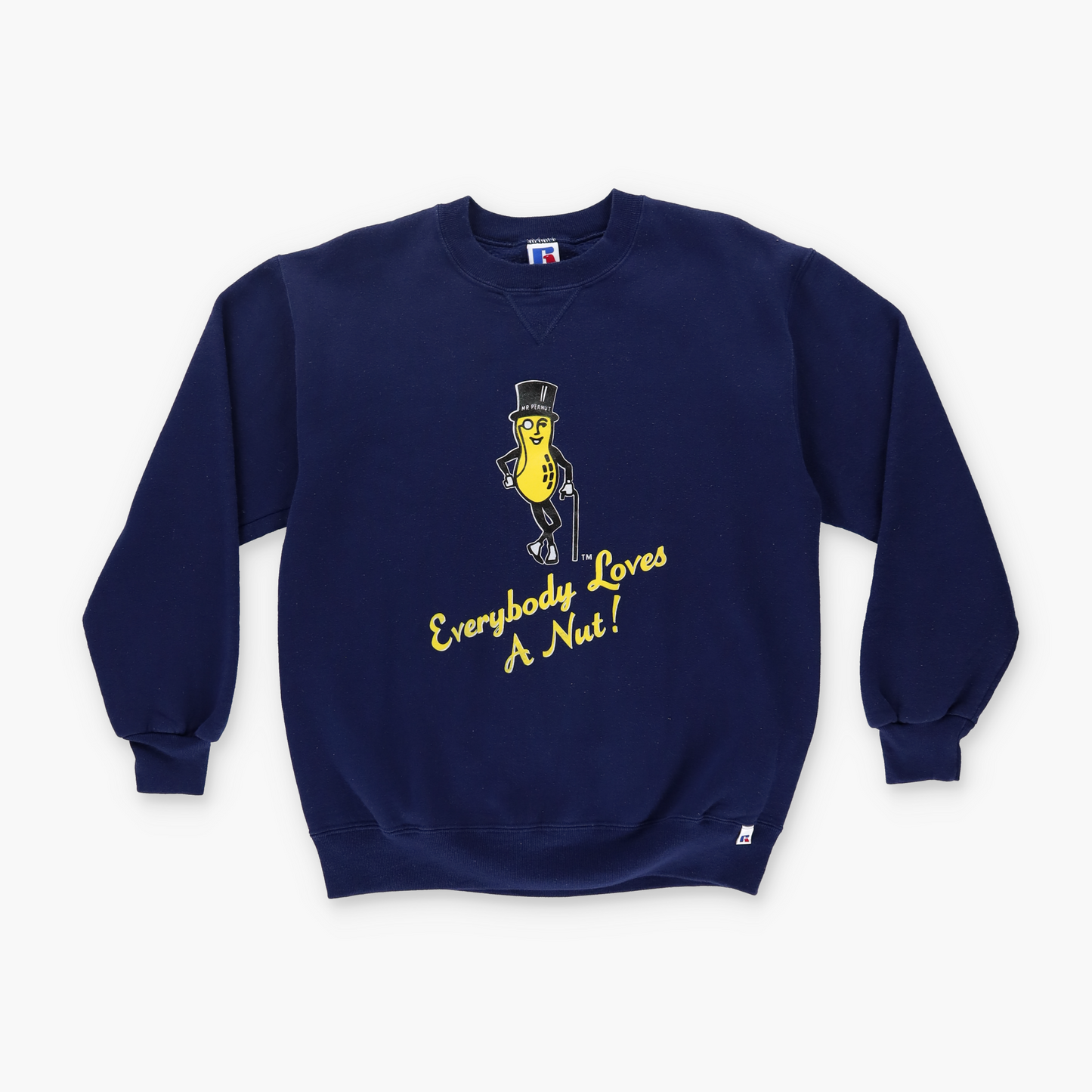 RUSSELL ATHLETIC USA Made Planters 'Everybody loves a Nut' Navy Sweatshirt (M-L)