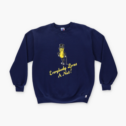 RUSSELL ATHLETIC USA Made Planters 'Everybody loves a Nut' Navy Sweatshirt (M-L)