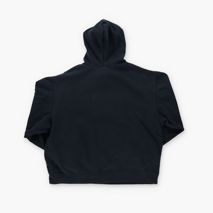 TIMBERLAND 'KOREA Made' Embroidered Spell Out Logo Black Hooded Sweatshirt (L)