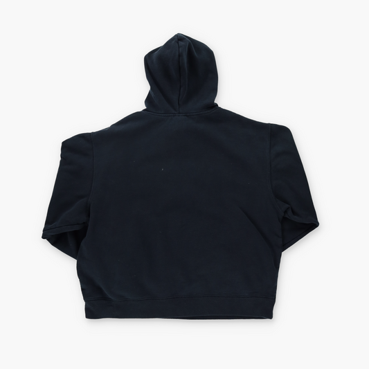 TIMBERLAND 'KOREA Made' Embroidered Spell Out Logo Black Hooded Sweatshirt (L)