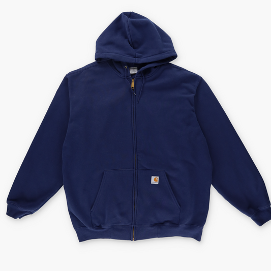 CARHARTT K122 Navy Loose Fit Hooded Zip-Up Sweatshirt (XL)
