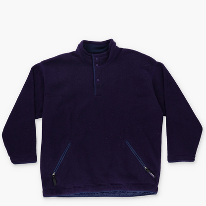 PATAGONIA 'USA Made' Dark Purple 1/4 Snap T Fleece Sweatshirt (L)