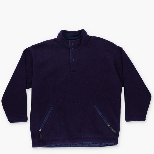 PATAGONIA 'USA Made' Dark Purple 1/4 Snap T Fleece Sweatshirt (L)