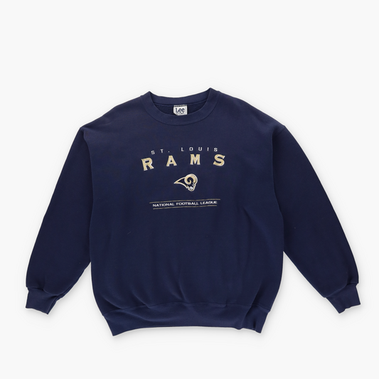 LEE Sport 90s NFL 'St Louis Rams' Spell Out Embroidered Logo Navy Sweatshirt (M)