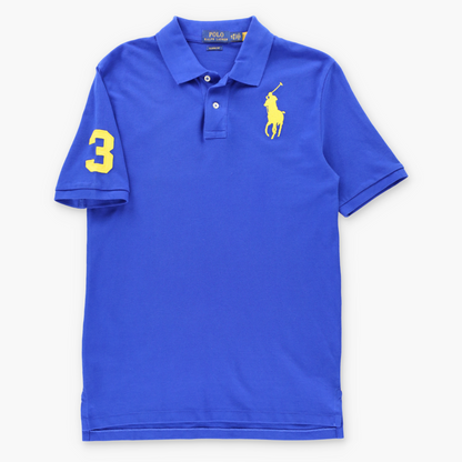 Vintage POLO RALPH LAUREN 'Classic Fit' Blue & Yellow Embroidered Big Pony Polo Shirt (XS) ***COCO Vintage Sole Melbourne