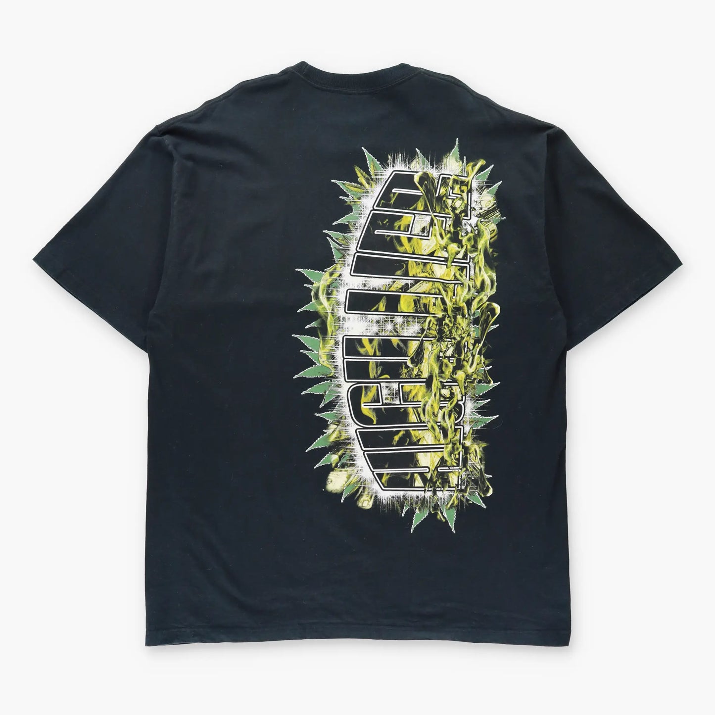 Vintage FUYA "High Life" 3D Skull & Glitter Smoke USA Made T-Shirt (XXL TALL)