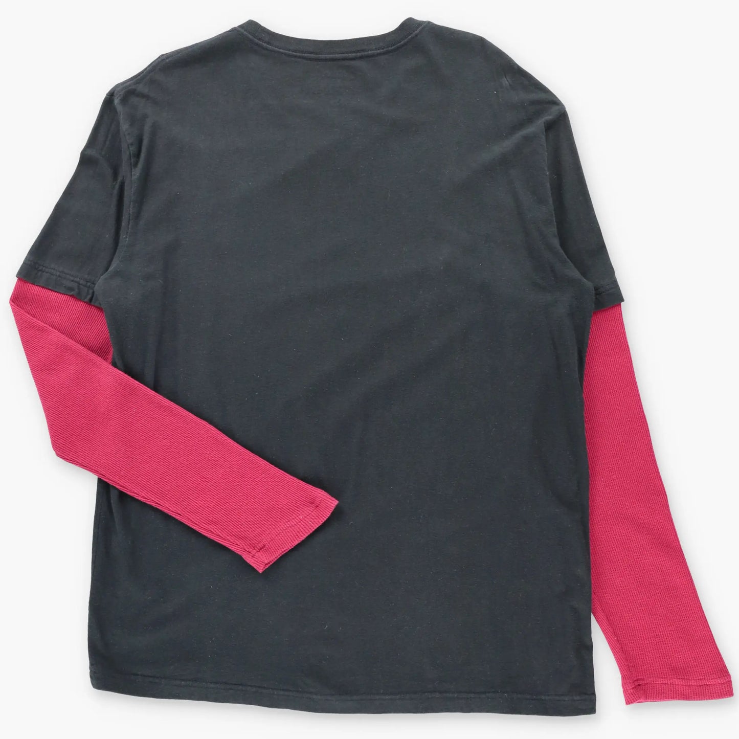 MMA ELITE Black & Red Waffle Sleeve Vintage Y2K Long Sleeve Tee (XL)