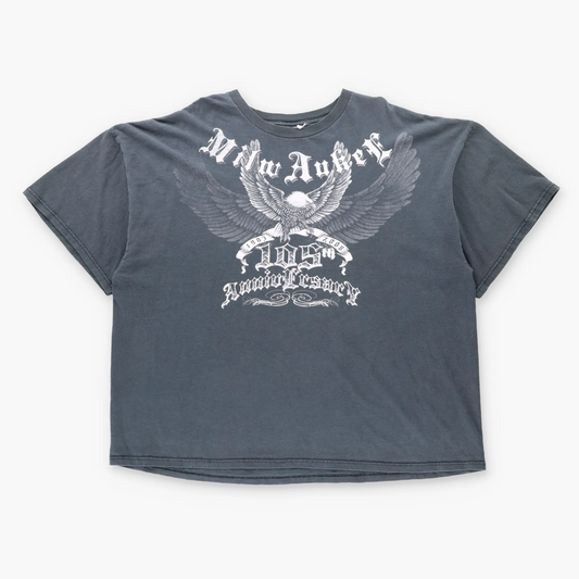 Vintage MILWAUKEE 105th Anniversary Eagle Dark Grey Y2K T-Shirt (XXL)