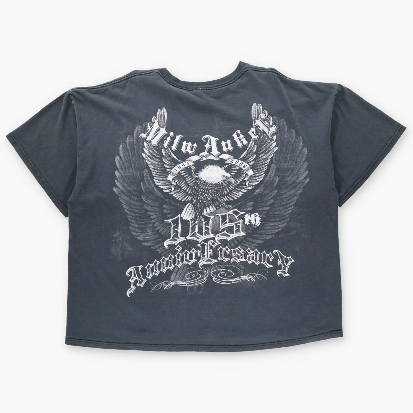 Vintage MILWAUKEE 105th Anniversary Eagle Dark Grey Y2K T-Shirt (XXL)