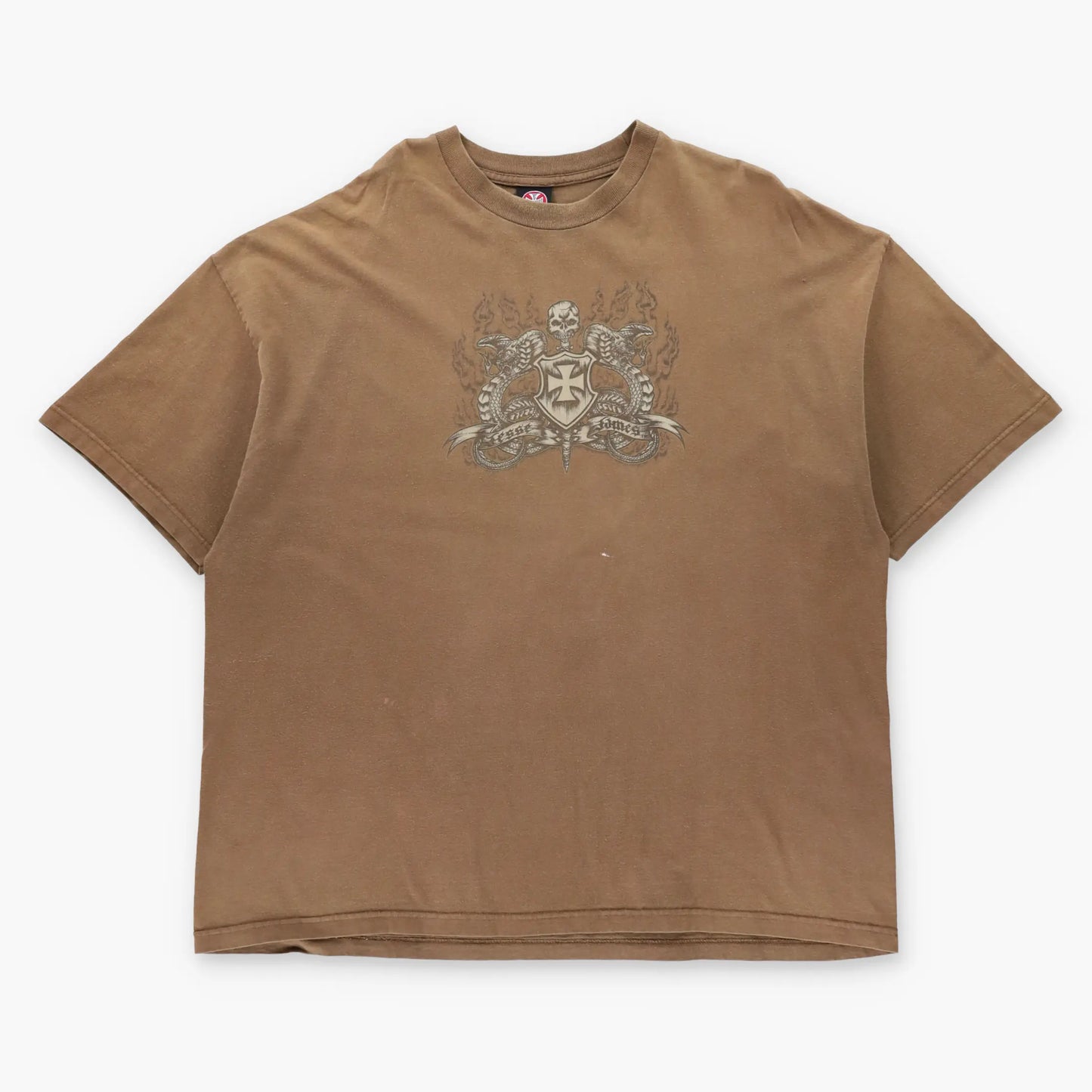Vintage WEST COAST CHOPPERS Jesse James Cobras & Skull Brown Y2K Tee (XXL)