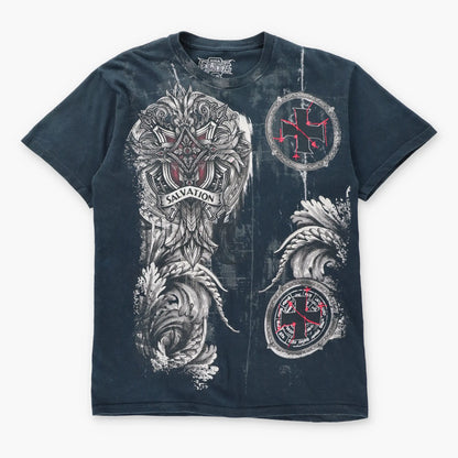 MMA ELITE "Salvation" Y2K Cross Black Vintage Tee (M)
