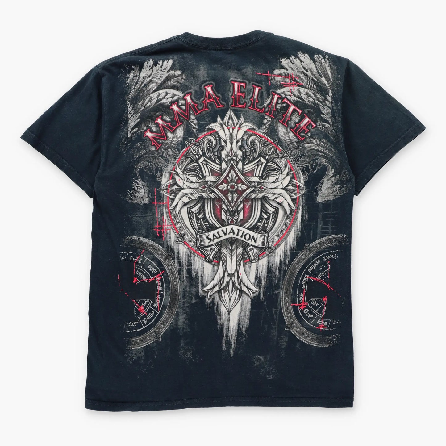 MMA ELITE "Salvation" Y2K Cross Black Vintage Tee (M)