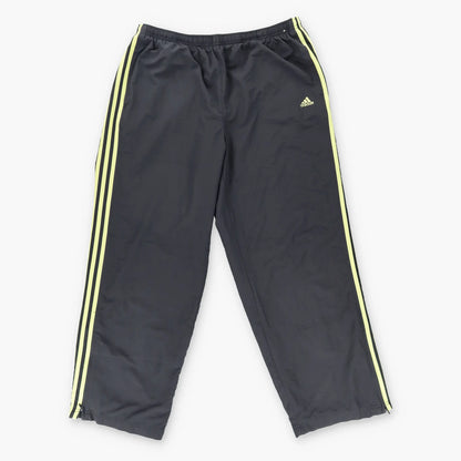 ADIDAS Embroidered Logo 3-Stripe Black & Fluro Track Pants (L) - Vintage Sole Melbourne