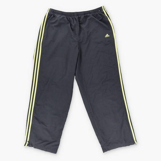 ADIDAS Embroidered Logo 3-Stripe Black & Fluro Track Pants (L)