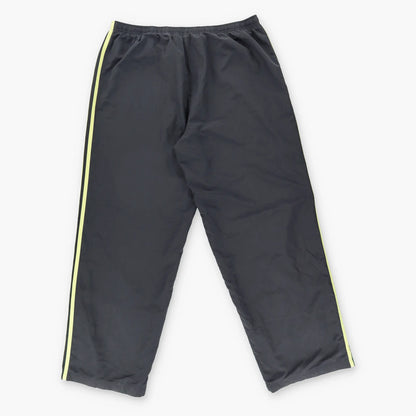 ADIDAS Embroidered Logo 3-Stripe Black & Fluro Track Pants (L) - Vintage Sole Melbourne