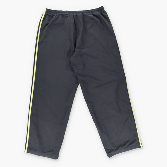 ADIDAS Embroidered Logo 3-Stripe Black & Fluro Track Pants (L)