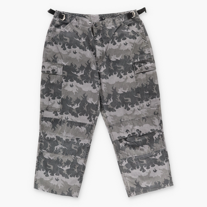 HARLEY DAVIDSON Y2K Embroidered Flame Camouflage Buckle Cargo Pants (38 x 32)