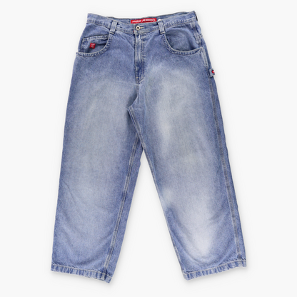 JNCO JEANS Y2K Embroidered Blue & Red Cargo Jeans (38 x 32)