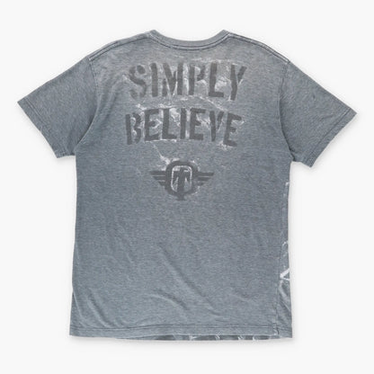 TAPOUT Y2K 'Simply Believe' Lion Grunge Tee (L-XL)