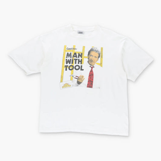 STANLEY DESANTIS Vintage Home Improvement "Caution: Man With Tool" T-Shirt (XL-XXL)
